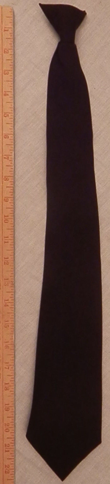 22" Solid BROWN Long Clip-On Uniform Tie 3.75"  TALL
